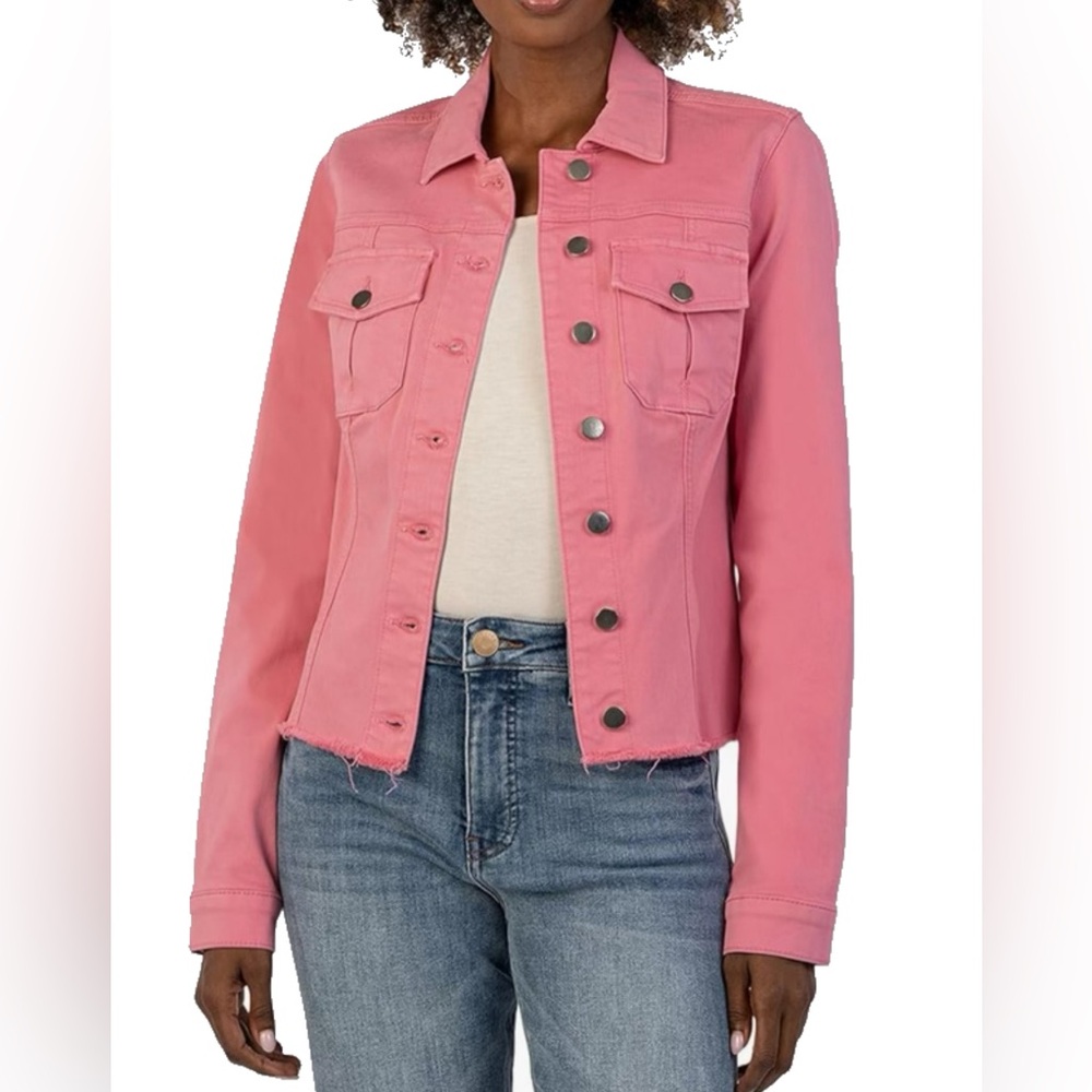 Kut From The Kloth Plush Pink Denim Jacket sz S